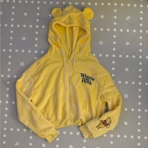 [SOLD] NWOT Disney Winnie the Pooh embroidered fleece zip-up hoodie - L